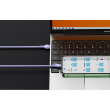 Кабель Baseus Flash Series 2 3-in-1 Fast Charging Data Cable USB to Lightning+Type-C+MicroUSB 100W 1.2m Фіолетовий