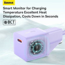 Мережевий зарядний пристрій Baseus GaN5 Fast Charger 1C PD3.0 20W Type-C 3A Фіолетовий