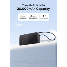 УМБ Baseus EnerFill FC51 Bipow2 Pro 20000mAh 22.5W 2.4A с технологией QC3.0+PD3.0 та Type-C кабелем 22.5W Черный