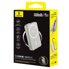 УМБ Baseus Nomos Qi2 Kickstand Magnetic 10000mAh 45W QC3.0+PD3.0 с функцией MagSafe и Qi2 15W и Type-C кабелем 45W Серый