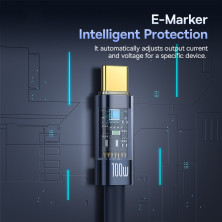 Кабель Baseus Explorer Series Auto Power-Off Fast Charging Data Cable Type-C to Type-C 100W 20V 5A 1m Синий