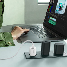Мережевий зарядний пристрій Baseus GaN5 Mini Fast Charger 1C PD3.0 25W Type-C 3A + кабель Baseus Type-C to Type-C 100W 20V/5A 1м Білий