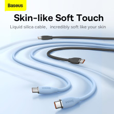 Кабель Baseus Jelly Liquid Silica Gel Fast Charging Data Cable Type-C to Type-C 100W 20V 5A 1.2m Синій