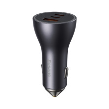 Автомобильное зарядное устройство Baseus Golden Contactor Pro Triple Fast Charger Car Charger 65W USB+2Type-C Серый