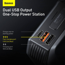 Пускозарядное устройство Бустер Baseus MAX Car Jamp Starter Super Energy 3in1 12V 20000mAh 2000A с функцией Павербанка 5V/3A и LED фонарика Черный