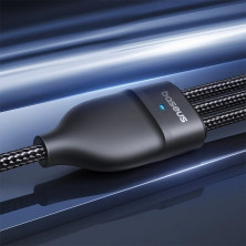 Кабель Baseus Flash Series 3 3-in-2 Fast Charging Data Cable  USB+Type-C to Lightning+Type-C+Type-C 100W 1.5m Чорний