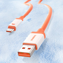 Кабель Baseus 0℃ Series Fast Charging Data Cable USB to Type-C 100W 20V 5A 1m Помаранчевий