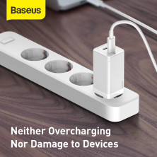 Сетевое зарядное устройство Baseus GaN Mini PD3.0 45W 2Type-C 3A + кабель Baseus Type-C to Type-C 60W 20V/3A 1м Белый
