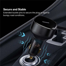 Автомобильное зарядное устройство Baseus Enjoyment Retractable 33W c встроенным кабелем 2-in-1 2Type-C 0.75м Черный
