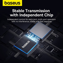 USB-хаб Baseus 4in1 PortalJoy 4-Port Type-A HUB Adapter Type-A to USB3.0*3, RJ45 Сірий