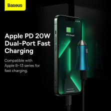 Автомобільний зарядний пристрій Baseus Golden Contactor Pro Dual Quick Charger Car Charger 40W 2Type-C Блакитний