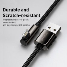 Кабель Baseus Legend Series Fast Charging Elbow Cable USB to Lightning 2.4A 1m Чорний