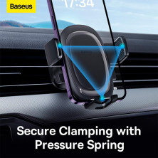 Автотримач для телефона Baseus UltraControl Pro Series Clamp-Type Car Holder Set на торпедо і в повітропровід Чорний
