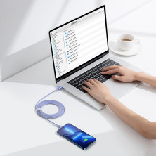 Кабель Baseus Crystal Shine Series Fast Charging Data Cable Type-C to Lightning PD 20W 2m Фиолетовый