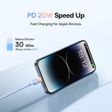 Кабель Baseus Discolor Series Fast Charging Data Cable Type-C to Lightning PD 20W 2m Голубой