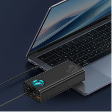 УМБ Baseus Amblight 26800mAh 65W 6A з технологією QC3.0+PD3.0 4USB+Type-C+ кабель Type-C to Type-C 100W 20V/5A 1м Чорний