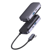 USB-хаб Baseus 4in1 PadJoy 4-Port Type-C HUB Adapter Type-C to USB3.0*1, Type-C*1, 4KHDMI, AUX Серый