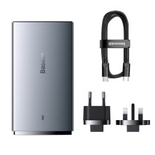 Мережевий зарядний пристрій Baseus GaN5 Pro Ultra-Slim Ultra-Slim Fast Charger 65W USB+Type-C + кабель Baseus Type-C to Type-C 100W 20V/5A 1м Універсальний Сірий