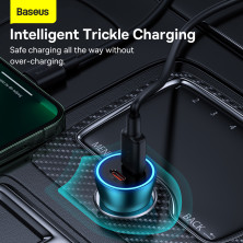 Автомобільний зарядний пристрій Baseus Golden Contactor Pro Dual Quick Charger Car Charger 40W 2Type-C Блакитний