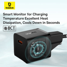 Мережевий зарядний пристрій Baseus GaN5 Mini Fast Charger 1C PD3.0 20W Type-C 3A + кабель Baseus Type-C to Type-C 100W 20V/5A 1м Чорний