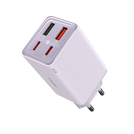 Сетевое зарядное устройство Baseus GaN6 Pro 65W 2USB+2Type-C + кабель Baseus Type-C to Type-C 100W 20V/5A 1м Фиолетовый