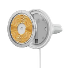 Беспроводное автомобильное зарядное устройство Baseus CW01 Magnetic Wireless Charging Car Mount 40W с функцией MagSafe и Qi 15W+Type-C 25W Белый