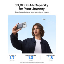 УМБ Baseus PicoGo AM41 Ultra-Slim Qi2 Magnetic 10000mAh 27W QC3.0+PD3.0 с функцией MagSafe и Qi2 15W Серый