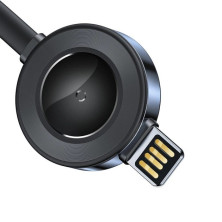 Кабель Baseus Star Ring Series 4-in-1 Wireless Charging Cable USB to Lightning+Type-C+MicroUSB+iWatch 3А 0.18m Чорний