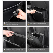 Автомобільний органайзер Baseus Large Garbage Bag for Back Seat контейнер для сміття на спинку сидіння Чорний