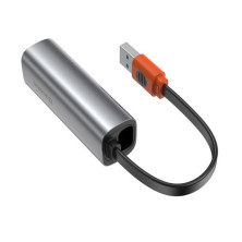USB-хаб Baseus Steel Cannon Series USB A & Type-C Bidirectional Gigabit LAN Ethernet RJ45 Adapter Сірий