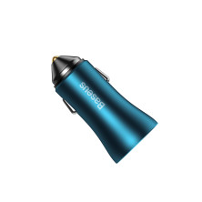 Автомобільний зарядний пристрій Baseus Golden Contactor Max Dual Fast Charger Car Charger 60W 2USB Блакитний