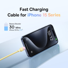 Кабель Baseus Discolor Series Fast Charging Data Cable Type-C to Type-C 100W 20V 5A 1m Желтый
