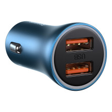 Автомобільний зарядний пристрій Baseus Golden Contactor Pro Dual Quick Charger Car Charger 40W 2USB Блакитний