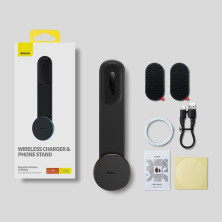 Бездротовий автомобільний зарядний пристрій Baseus C02 Pro Magnetic Wireless Charging Car Mount з технологією Qi 15W Чорний