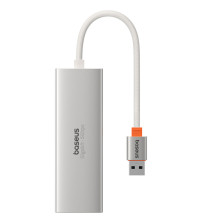 USB-хаб Baseus 4in1 PortalJoy 4-Port Type-A HUB Adapter Type-A to USB3.0*3, RJ45 Сірий