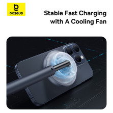 Беспроводное зарядное устройство Baseus Orbit 2 Pro Air-Cooled 2-in-1 Magnetic с функцией MagSafe и Qi2 20W Серый
