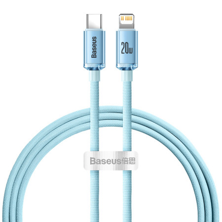Кабель Baseus Crystal Shine Series Fast Charging Data Cable Type-C to Lightning PD 20W 1.2m Блакитний