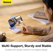 Подставка для телефона настольная Baseus Seashell Series Folding Phone Stand Фиолетовый