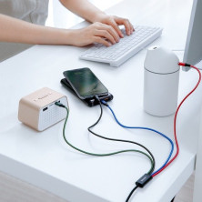 Кабель Baseus Fast 4-in-1 Fast Charging Data Cable USB to Lightning+Type-C*2+MicroUSB 3.5А 1.2m Чорний