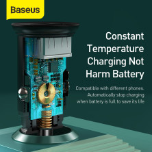 Автомобильное зарядное устройство Baseus Circular Metal PPS Quick Charger Car Charger 30W VOOC USB+Type-C Черный
