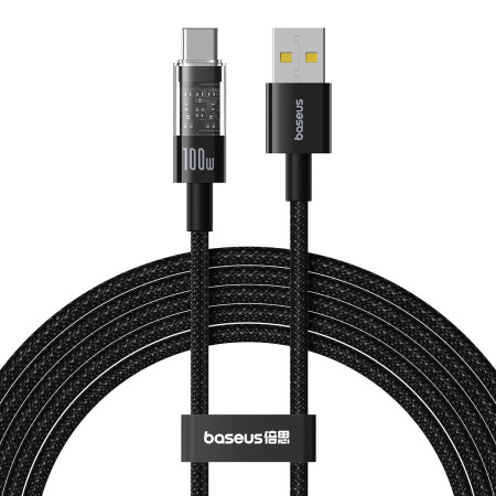 Кабель Baseus Gem Series Fast Charging Data Cable USB to Type-C 100W 20V 5A 2m Чорний