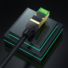 Кабель Baseus High Speed CAT8 RJ45 40Gigabit Network Ethernet Braided Cable Круглый 3m Черный