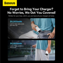 УМБ Baseus Star-Lord Digital Display 30000mAh 22.5W с технологией QC3.0+PD3.0 2USB+Type-C + Кабель USB to Type-C Белый