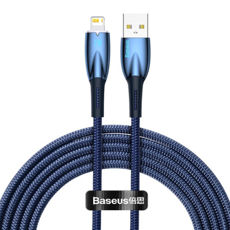 Кабель Baseus Glimmer Series Fast Charging Data Cable USB to Lightning 2.4A 2m Синий