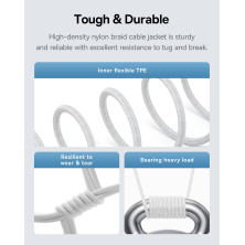 Кабель Baseus Gem Series Fast Charging Data Cable USB to Type-C 100W 20V 5A 2m Білий