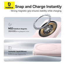 УМБ Baseus EnerFill FM11 Ultra-Mini Magnetic 2in1 10000mAh 22.5W 3A QC3.0+PD3.0 с Беспроводной зарядкой Qi 15W Розовый