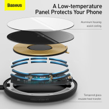 Беспроводное зарядное устройство Baseus Simple Mini Magnetic с функцией MagSafe и Qi 15W Черный