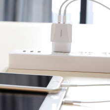 Сетевое зарядное устройство Baseus Mini Dual-U Charger 2USB 2.1A Белый