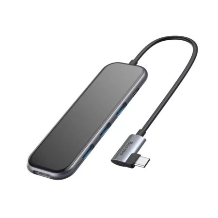 USB-хаб Baseus 5in1 Multi-functional 5-Port Type-C HUB Adapter Type-C to USB3.0*3, Type-C(PD)*1, 4KHDMI Серый