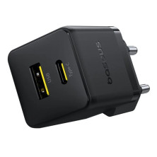 Мережевий зарядний пристрій Baseus Palm Fast Charger QC3.0+PD3.0 20W USB+Type-C 3A + Кабель Type-C to Type-C 60W 20V/3A 1м Чорний